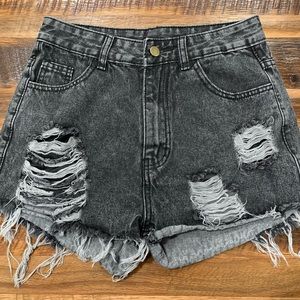 Shein Women's Jean Distressed Shorts, Size Medium